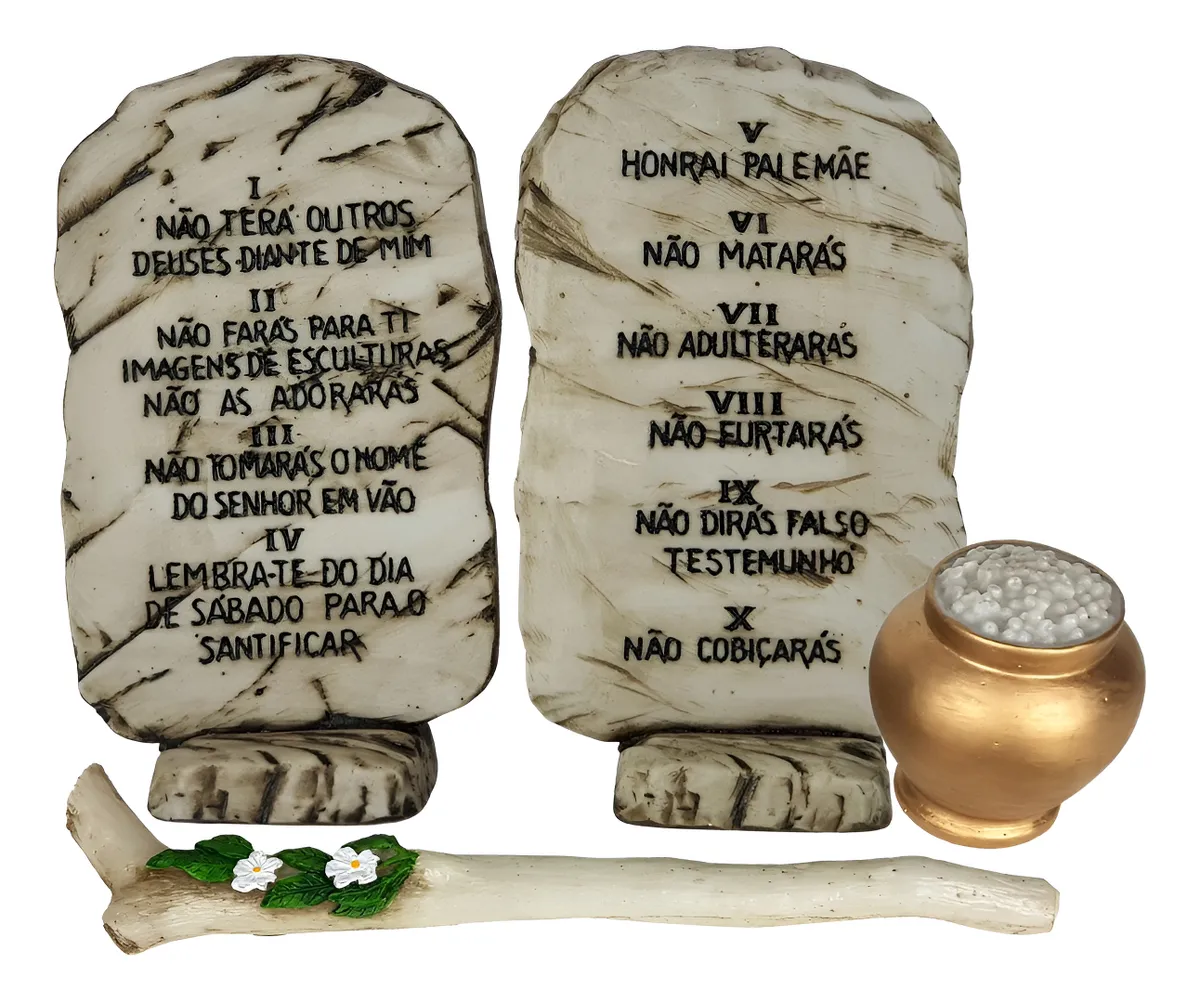 D_NQ_NP_2X_985702-MLB89683207180_082025-F-os-10-mandamentos-pedra-tabua-jarro-cajado-resina-decoraco